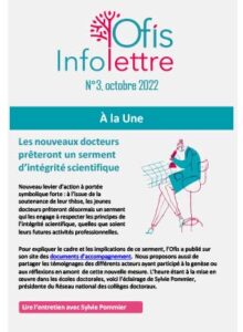 Infolettre 3 octobre 2022